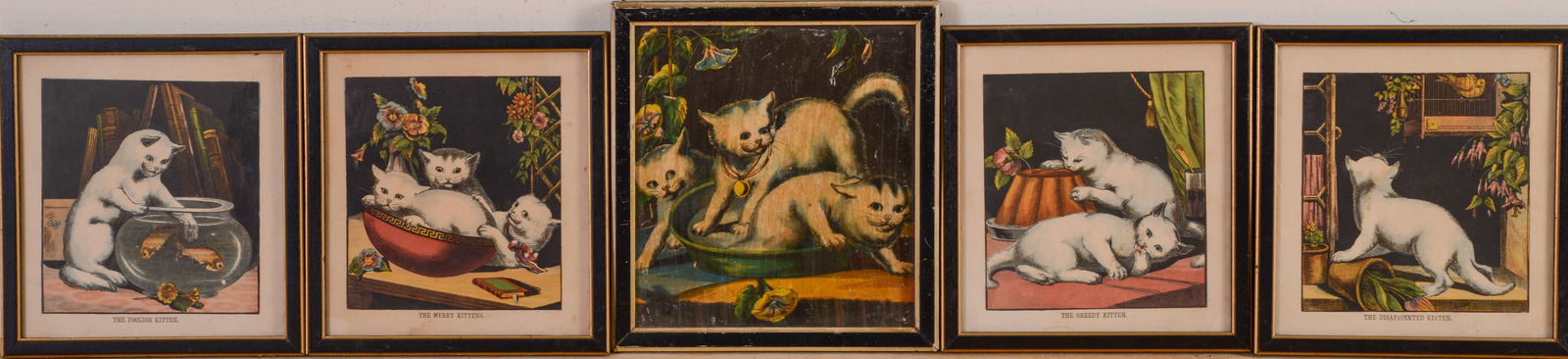 Five Small Prints With Cats. (1 of 4)