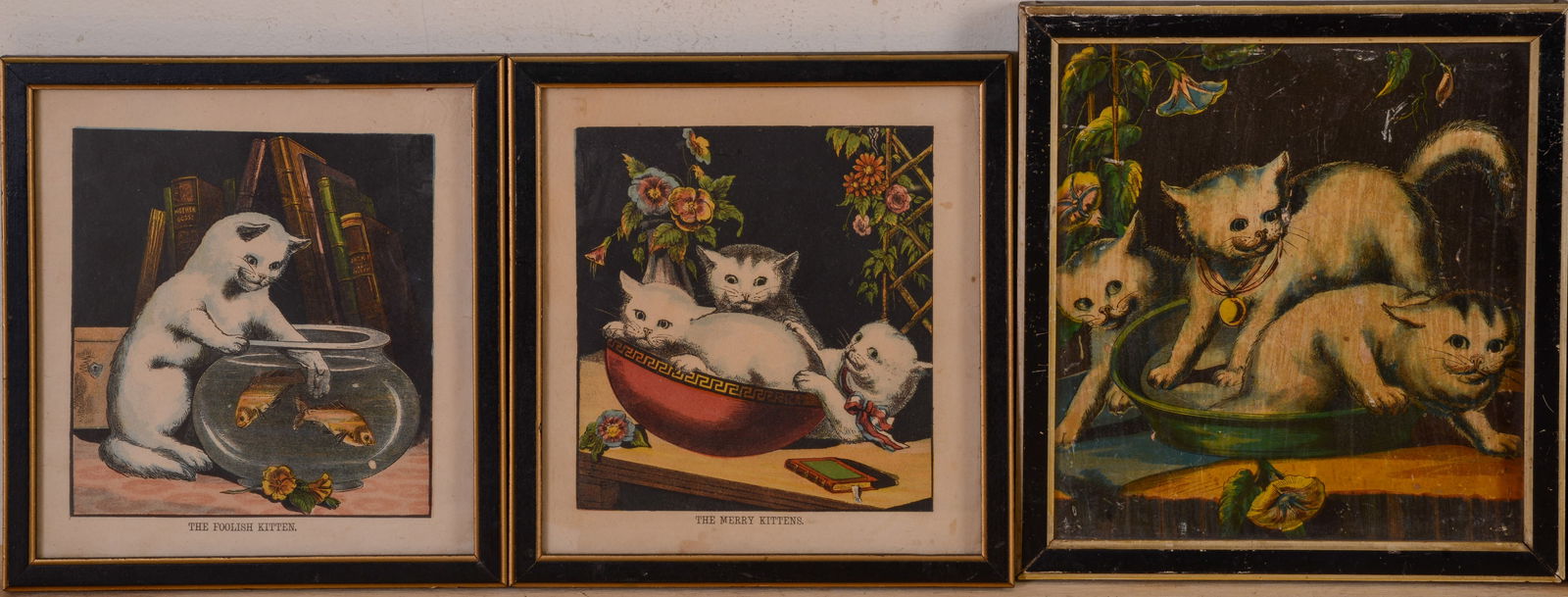 Five Small Prints With Cats. - 2