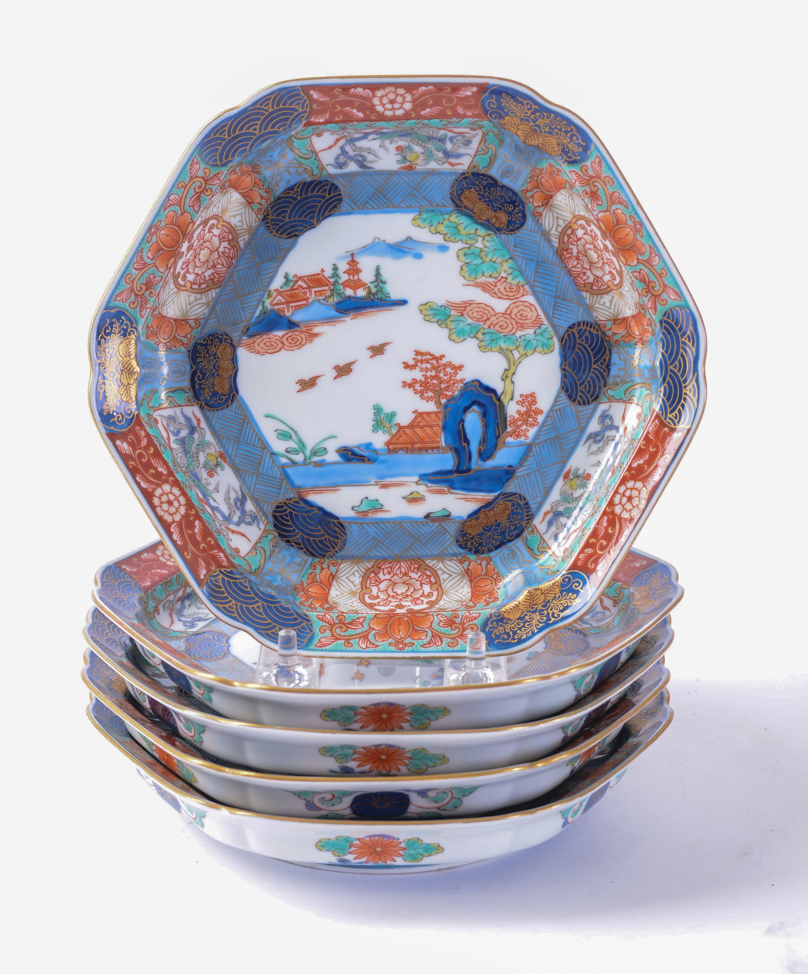 Five Japanese Porcelain Plates. (1 of 3)
