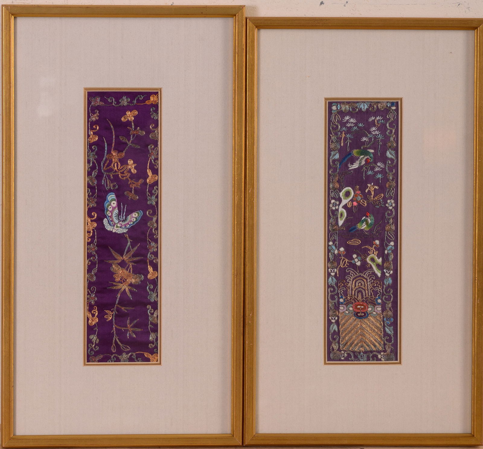 Pair of Fine Chinese Silk Embroidered Panels. (1 of 4)