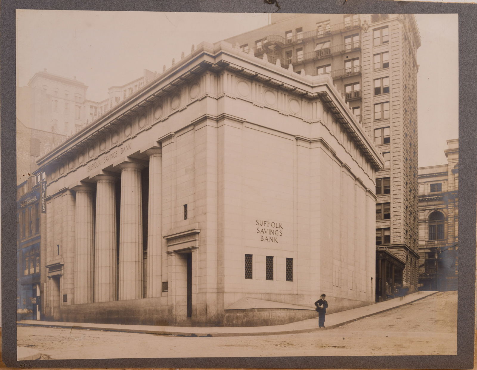 Early Photograph of Suffolk Savings Bank.: 17 x 21 inches.