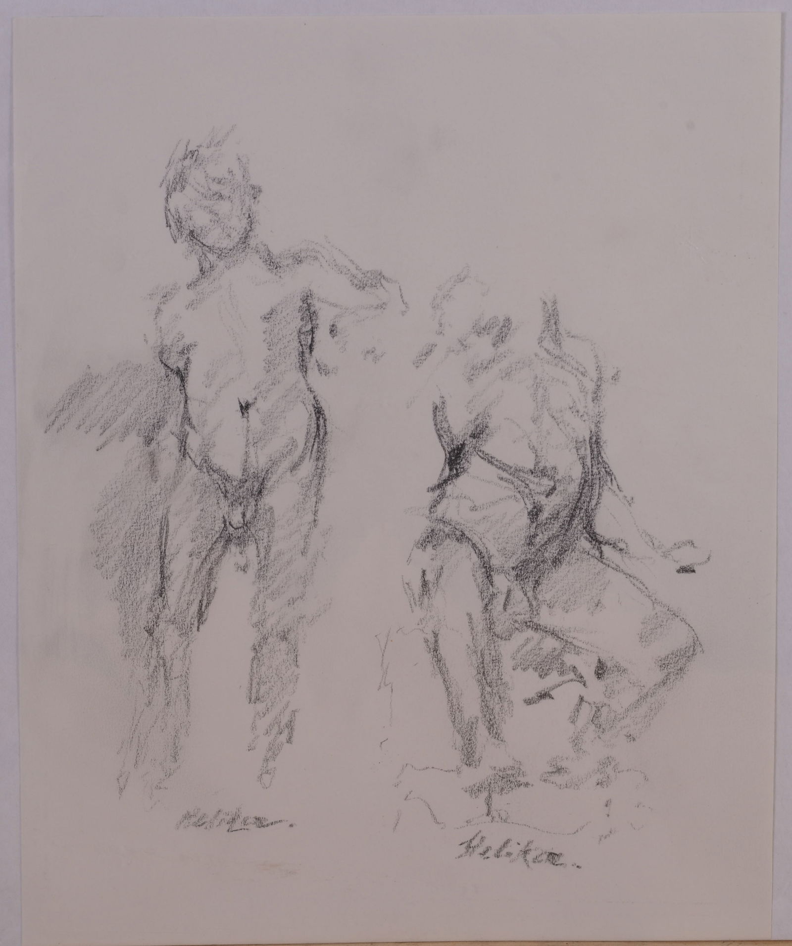 John Heliker (1891-1971). Pencil Drawing of Male Nudes.: Sheet 12 x 9.5 inches.