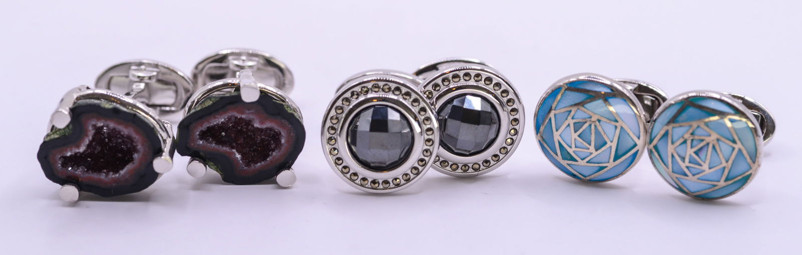 Three Pairs of Jan Leslie Sterling Silver Cufflinks. (1 of 3)