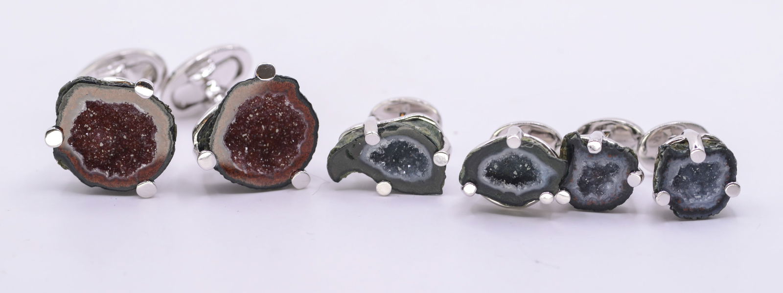 Jan Leslie Sterling Silver Cufflink and Shirt Stud Set.: New in bag.