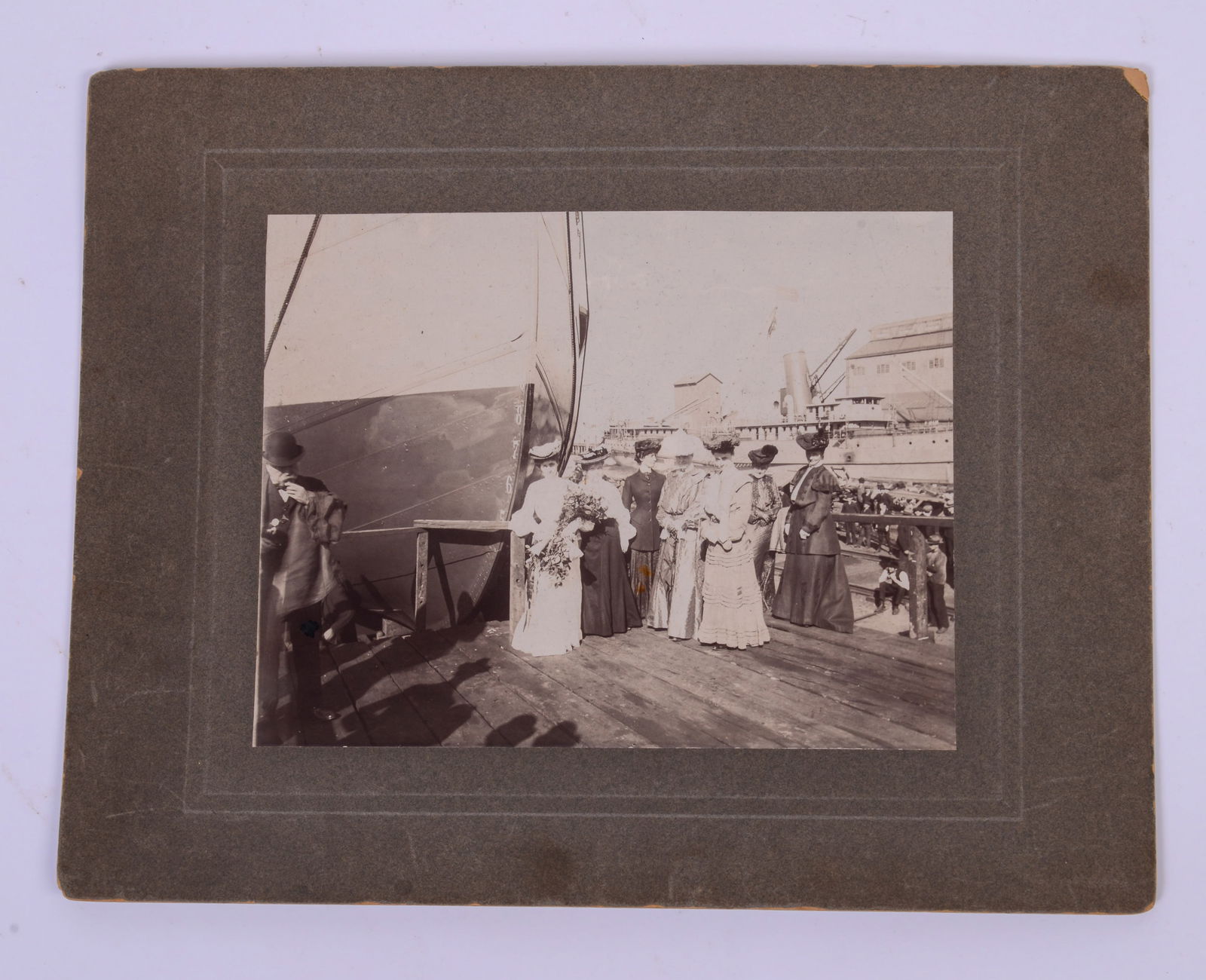 Late 19th Century Ship Launching Party Photograph. (1 of 2)