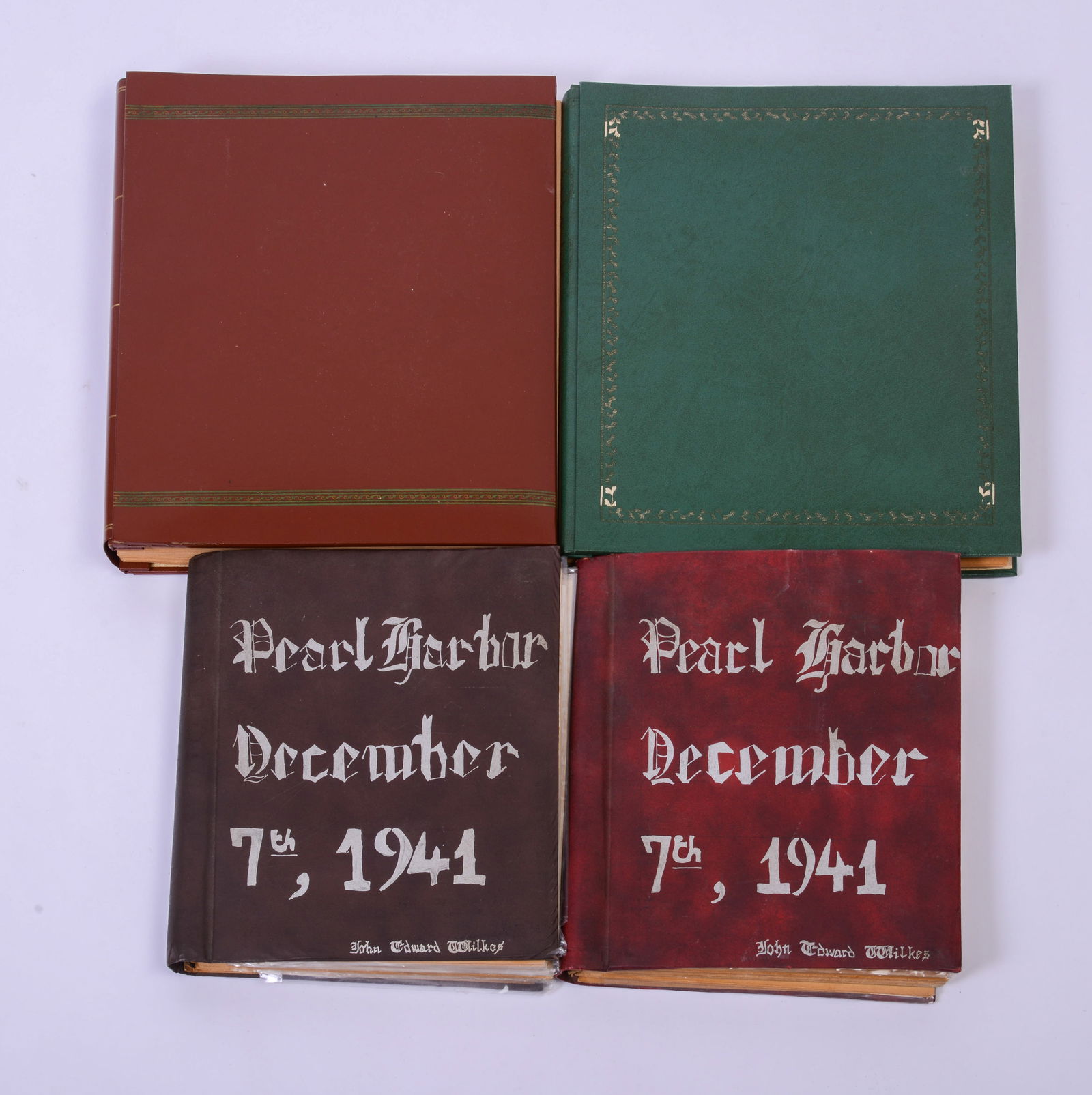 Four Binders of Naval Prints and Photographs.: Two of The Attack on Pearl Harbor, and two with assorted other prints.