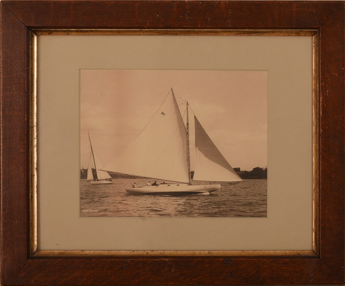 EARLY 20TH C. ALBUMEN PHOTO OF THE SLOOP ELEANOR. (1 of 3)