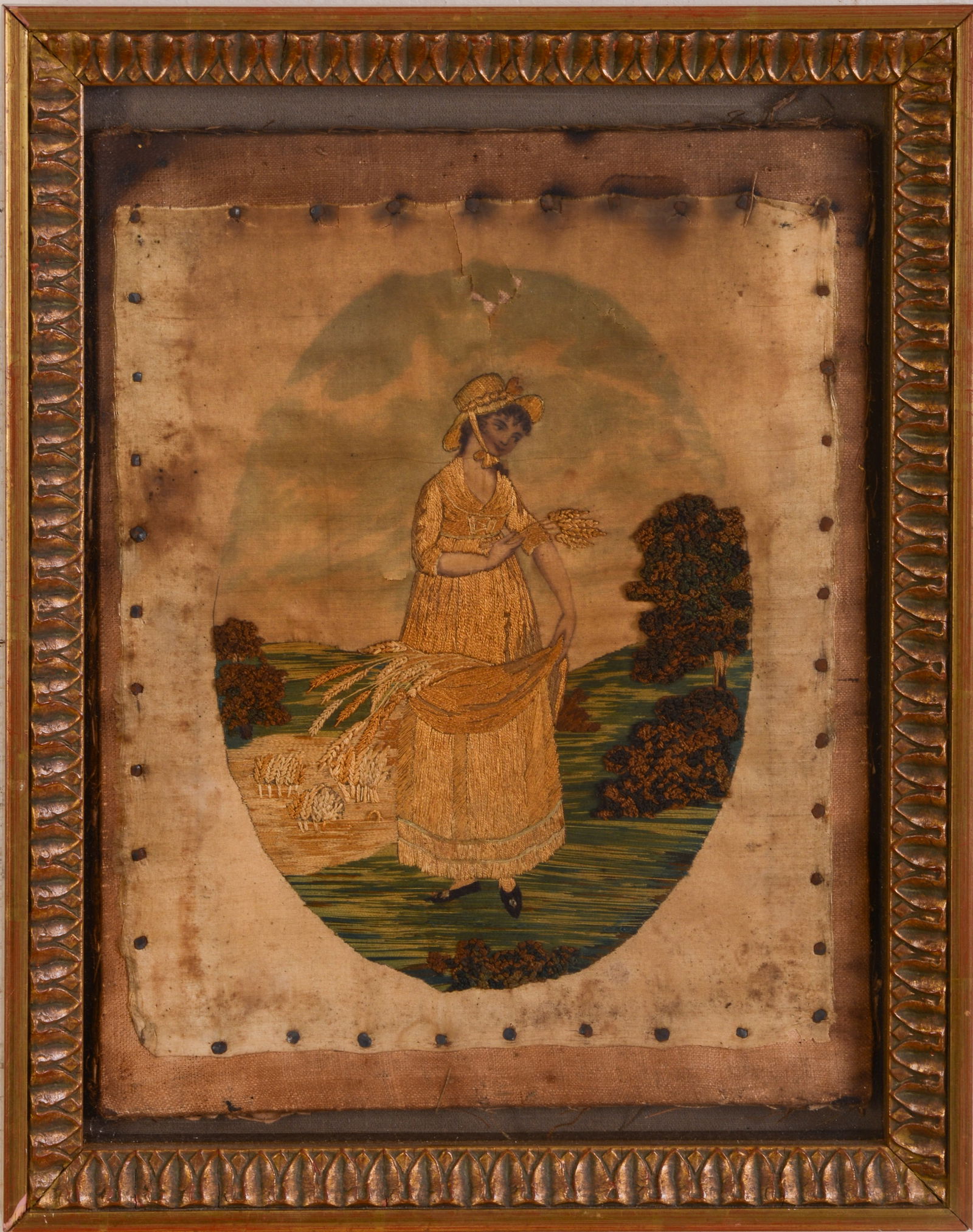 FINE CONTINENTAL NEEDLEPOINT ON SILK. (1 of 3)