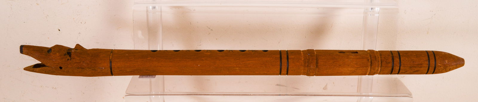 Carved Wooden Flute With Fox. (1 of 4)