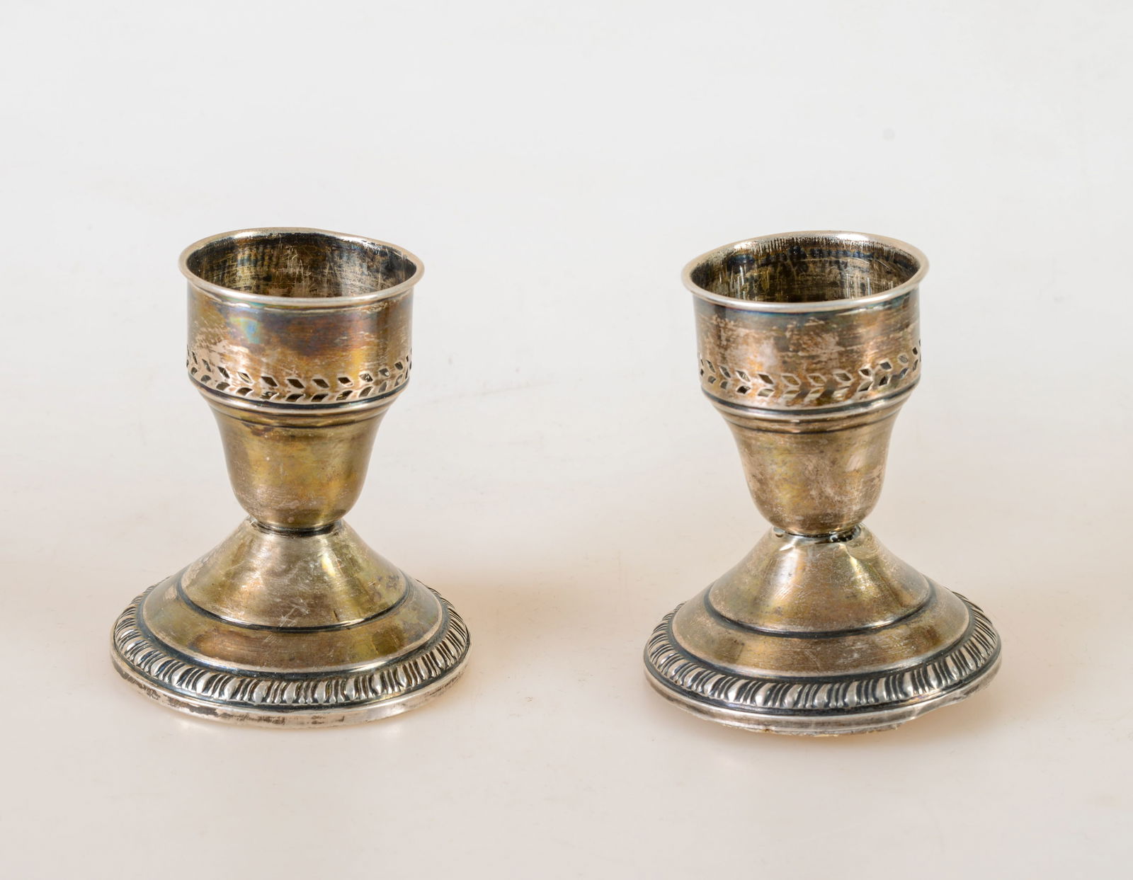 Pair of Crown Weighted Sterling Candlesticks. (1 of 3)