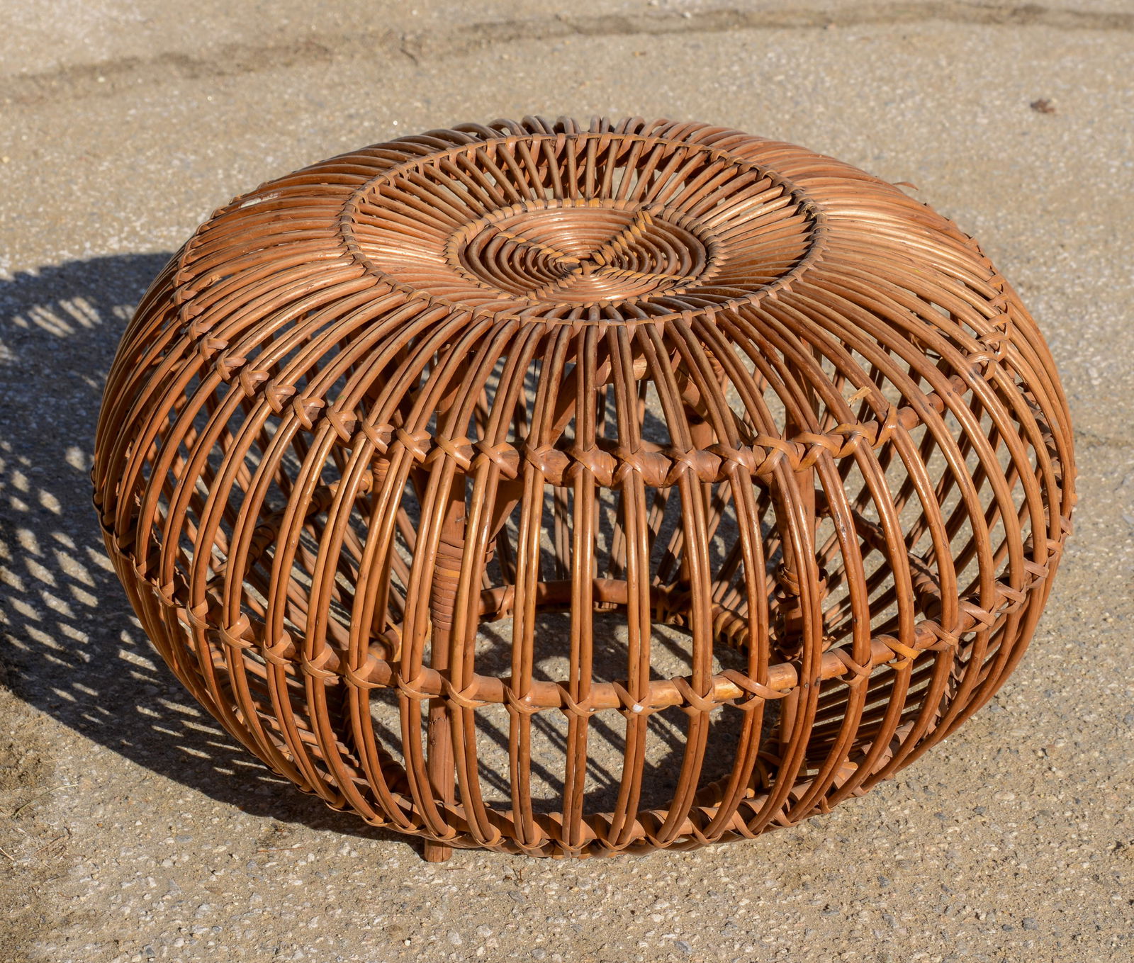 Low Wicker Stool. - 2