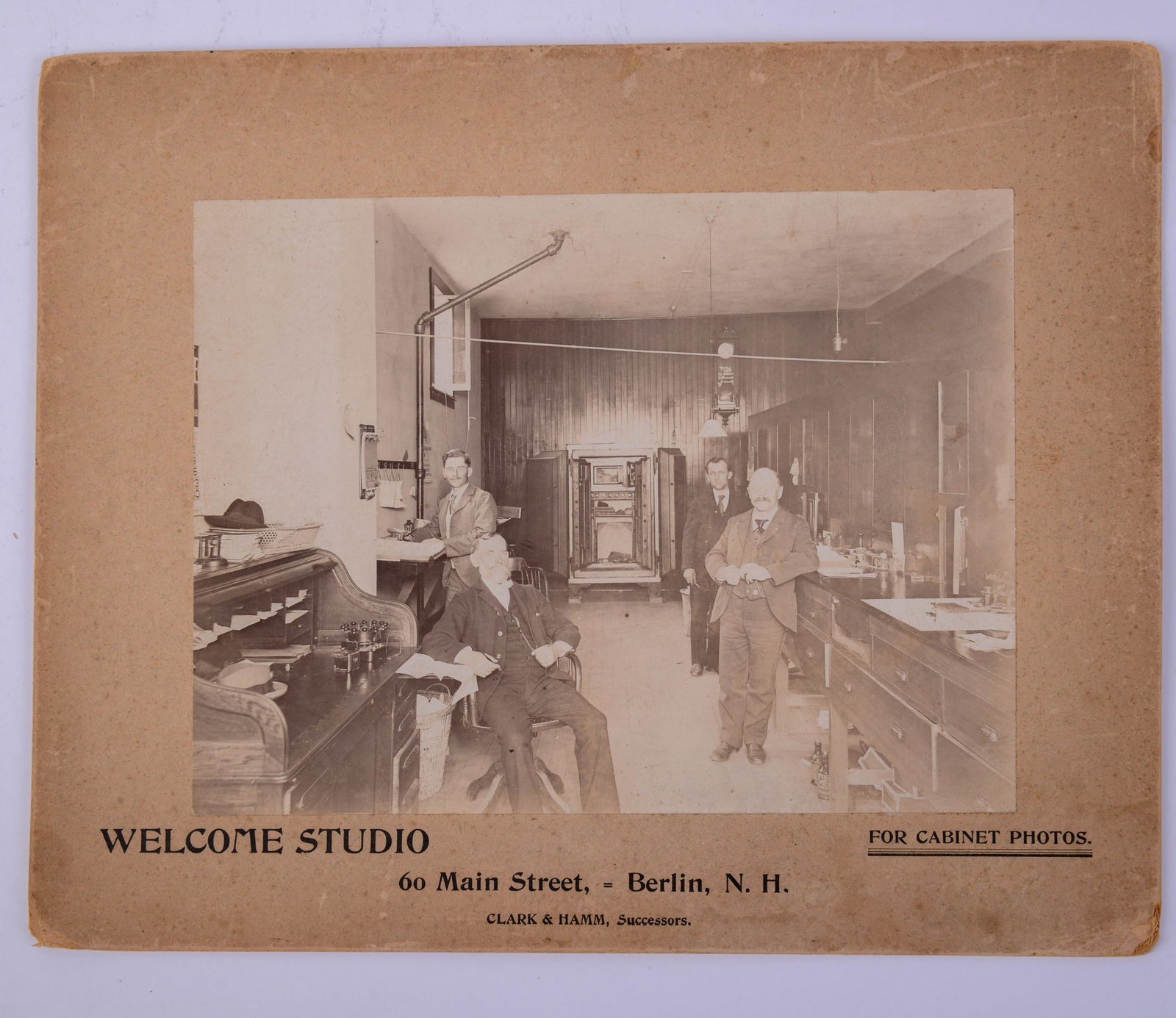 Berlin NH Welcome Studio Photograph.: Mounted, 9 x 11 inches.