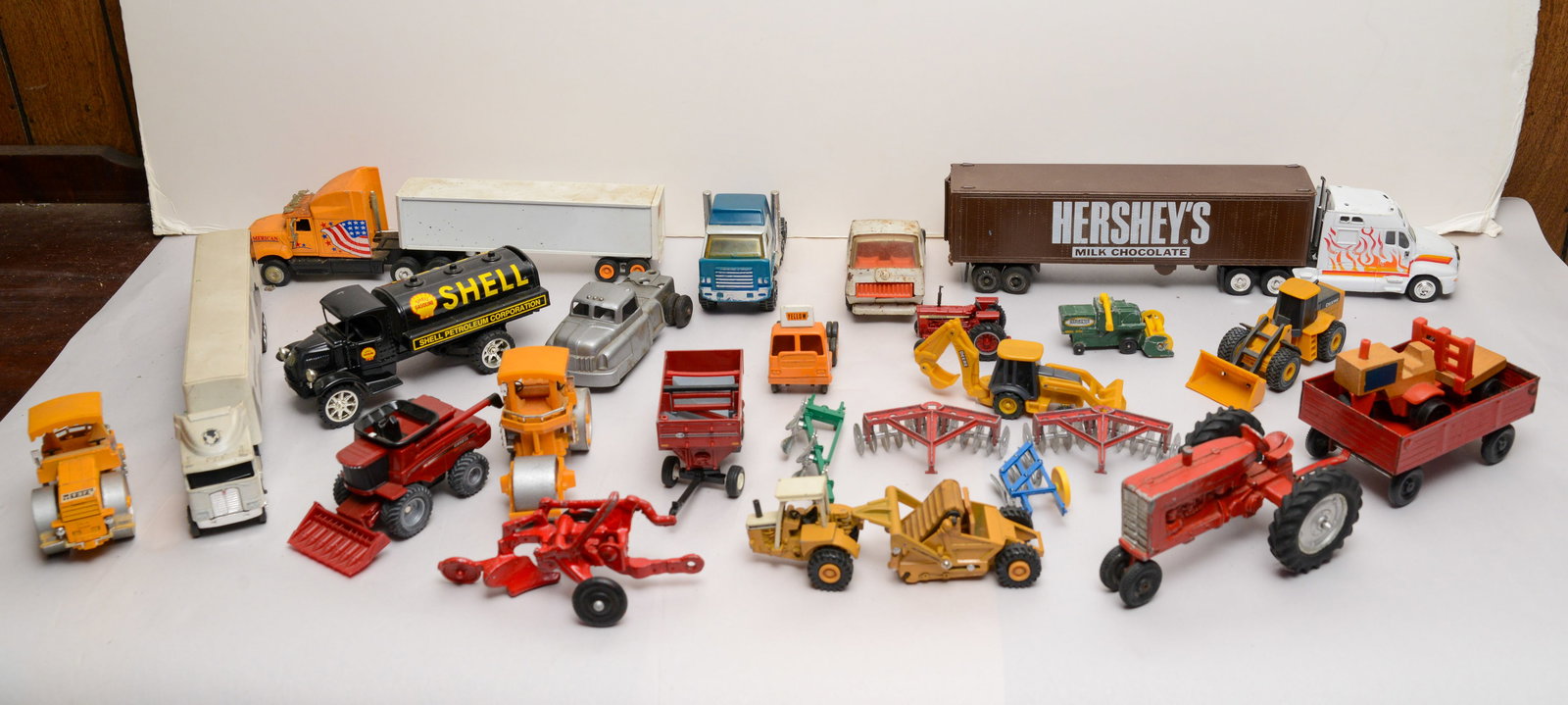 Collection of Toy Tractors, Trucks, and Machinery.: Tonka and others.
