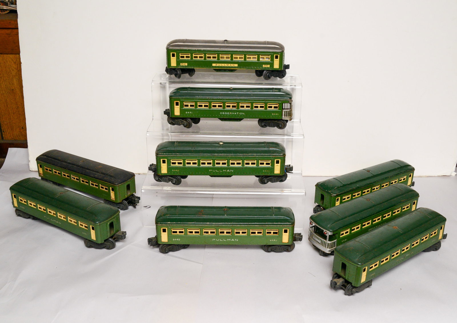 Nine Pennsylvania Pullman and Observation Cars.: Some minor scratches.