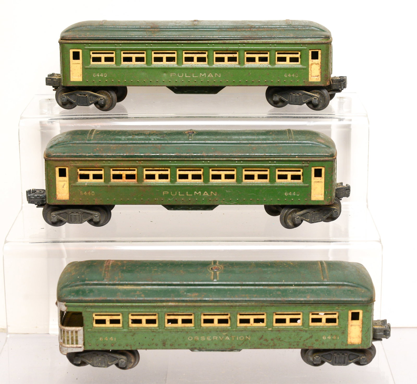 Two Pullman Cars and an Observation Car.: 6440 and 6441.
