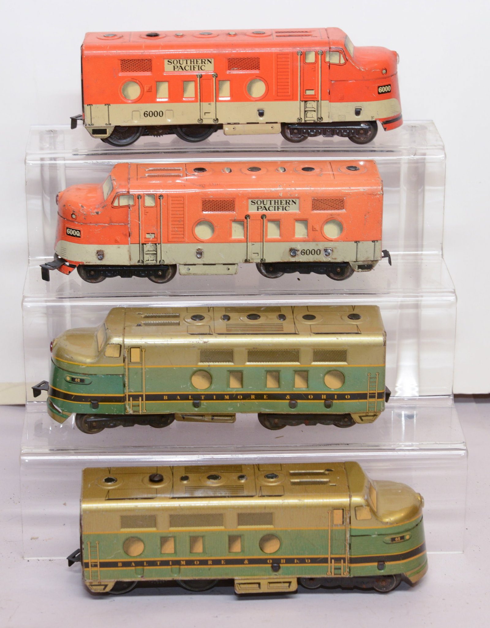 Four Locomotives.: Two Southern Pacific 6000, two Baltimore & Ohio.