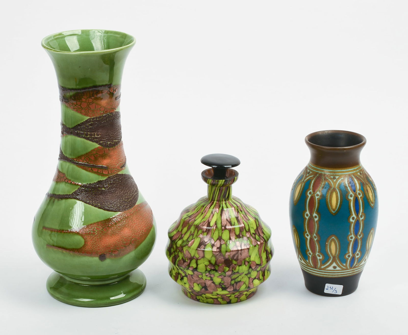 Three Artist Made Vases. - 2