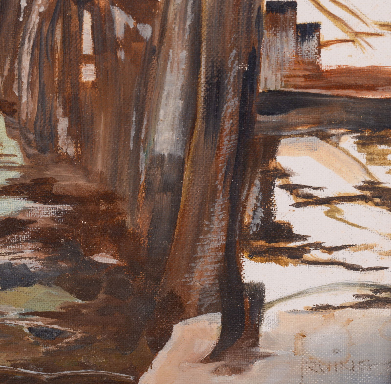 Framed Harbor Scene. - 2