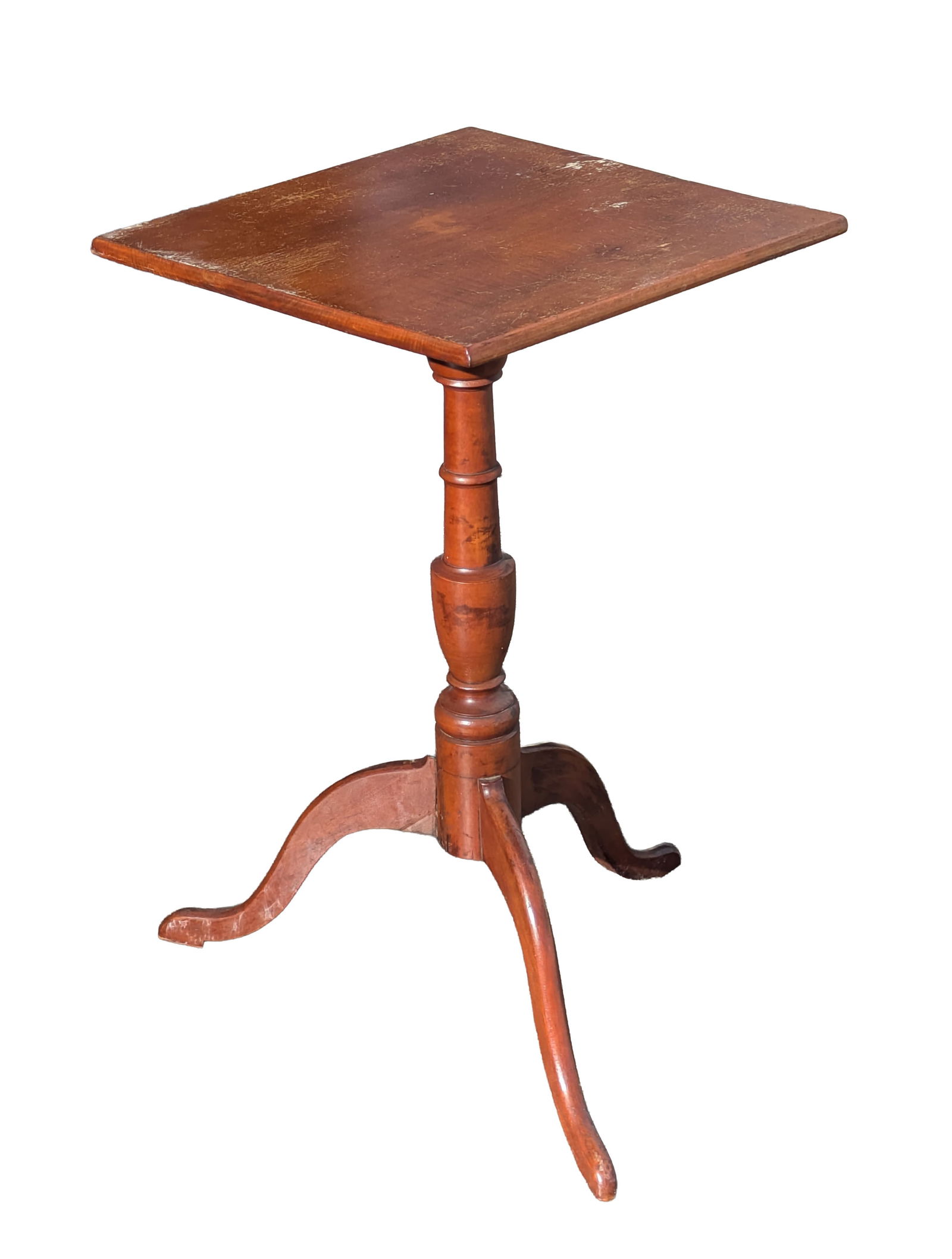 New England Maple Candlestand.: Height 27.5 inches, top 16 x 15.5 inches.