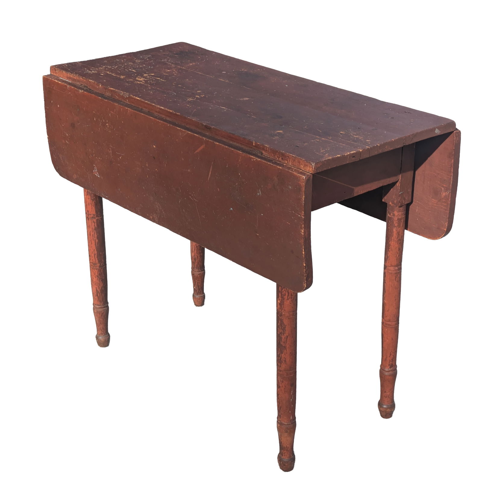 Small Dropleaf Table in Red Paint. - 2
