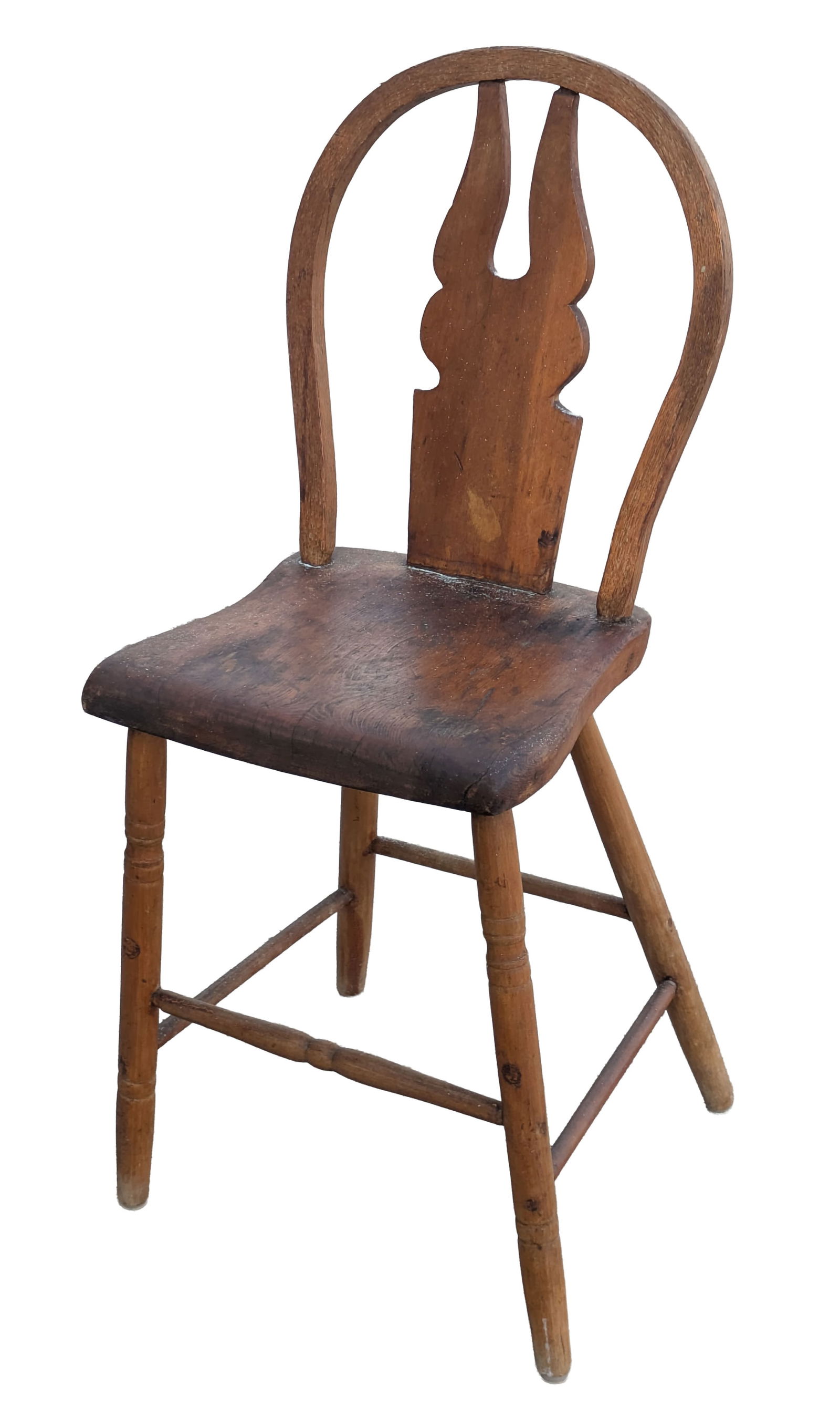 Bowback High Chair.: Overall height 38 inches.