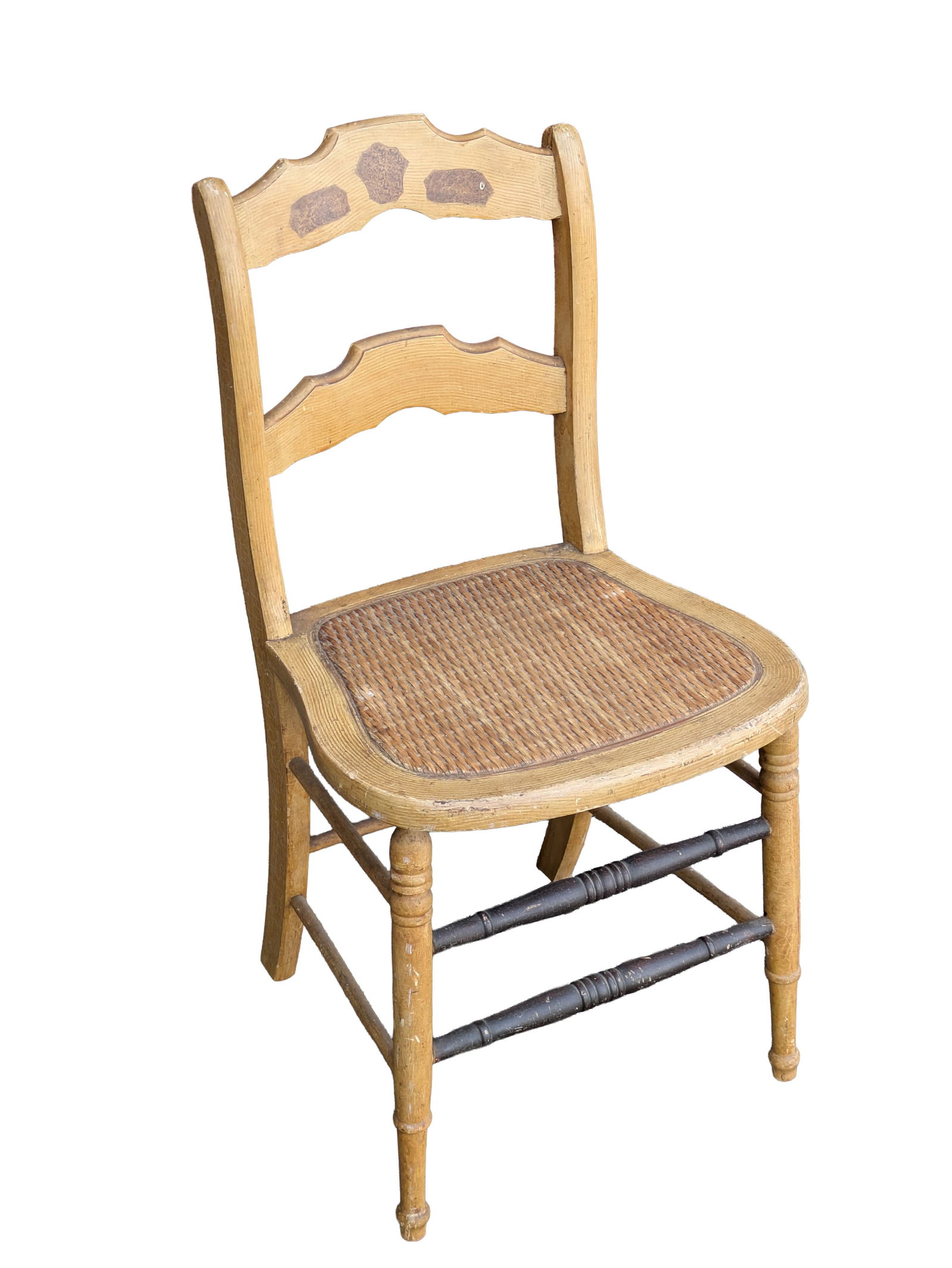 Yellow Grain Painted Side Chair.: Overall height 33 inches.