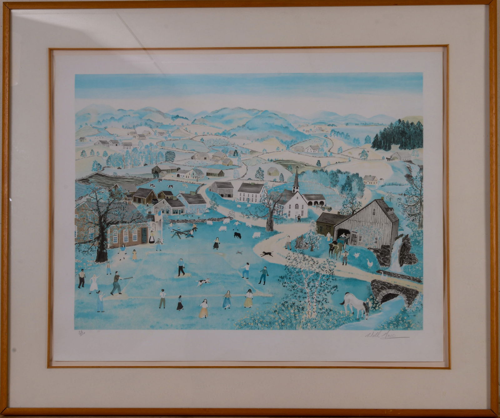 Signed Will Moses Print.: Framed, 30 x 37 inches.