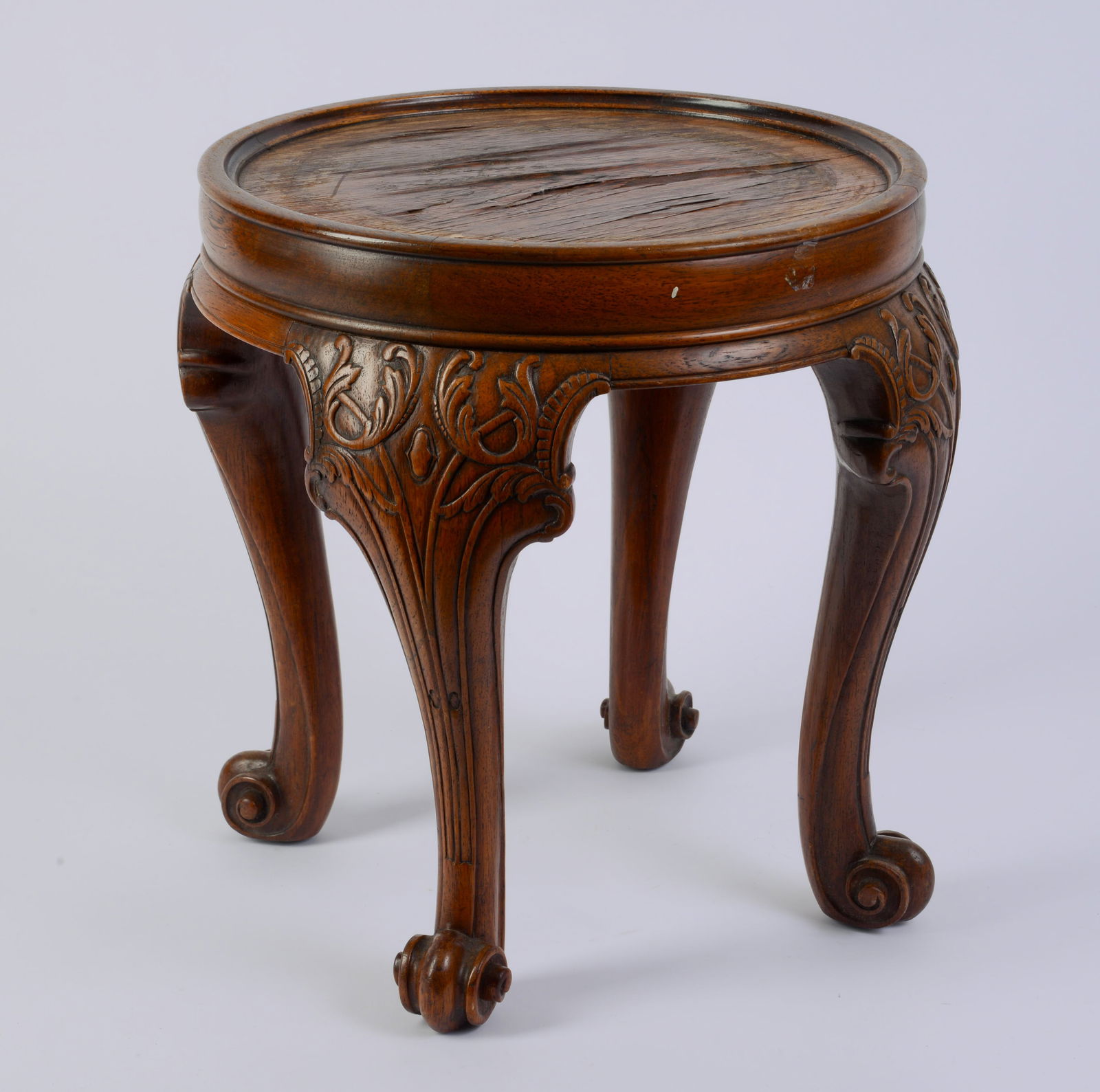 Chinese Hardwood Stand.: Height 17 inches. Warping to top.