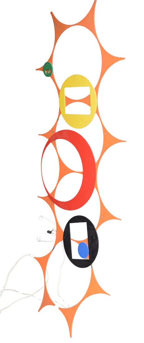 Modern Metal Wall Hanging.: 48 x 72 inches. Some paint loss.