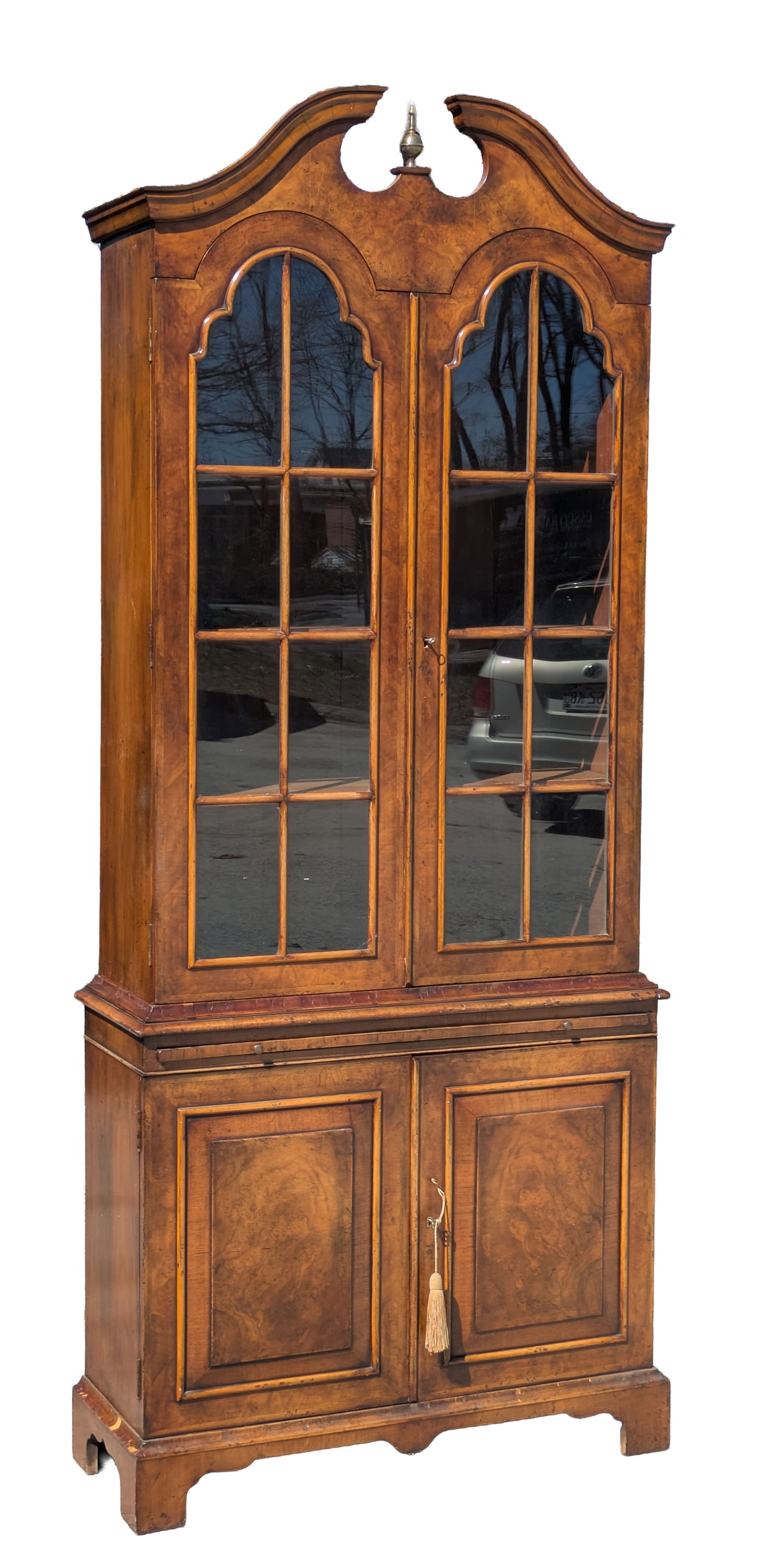 19th C Burl Walnut Display Case (1 of 2)
