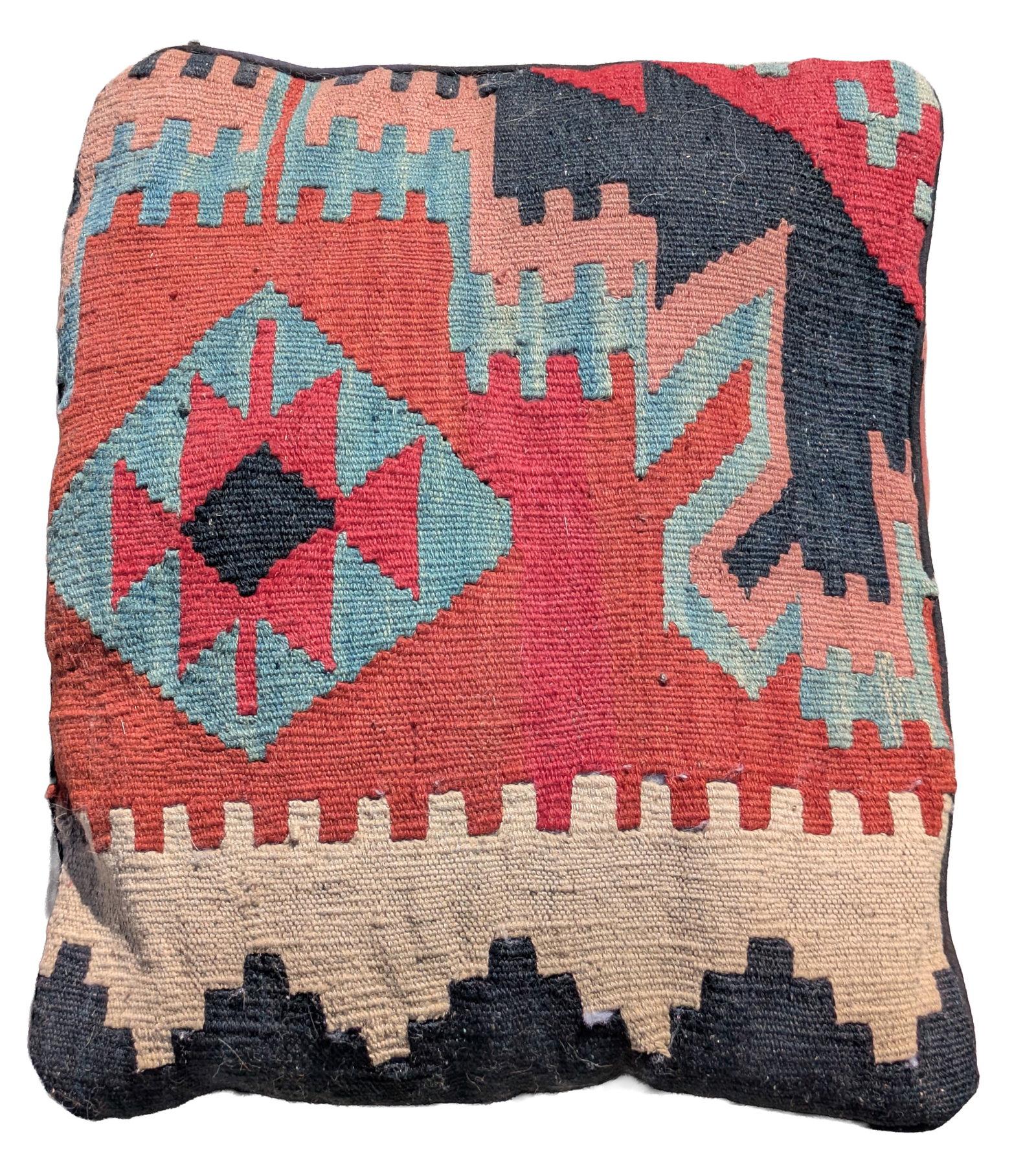 Antique Caucasian Kilim Pillow.: 15 x 18
