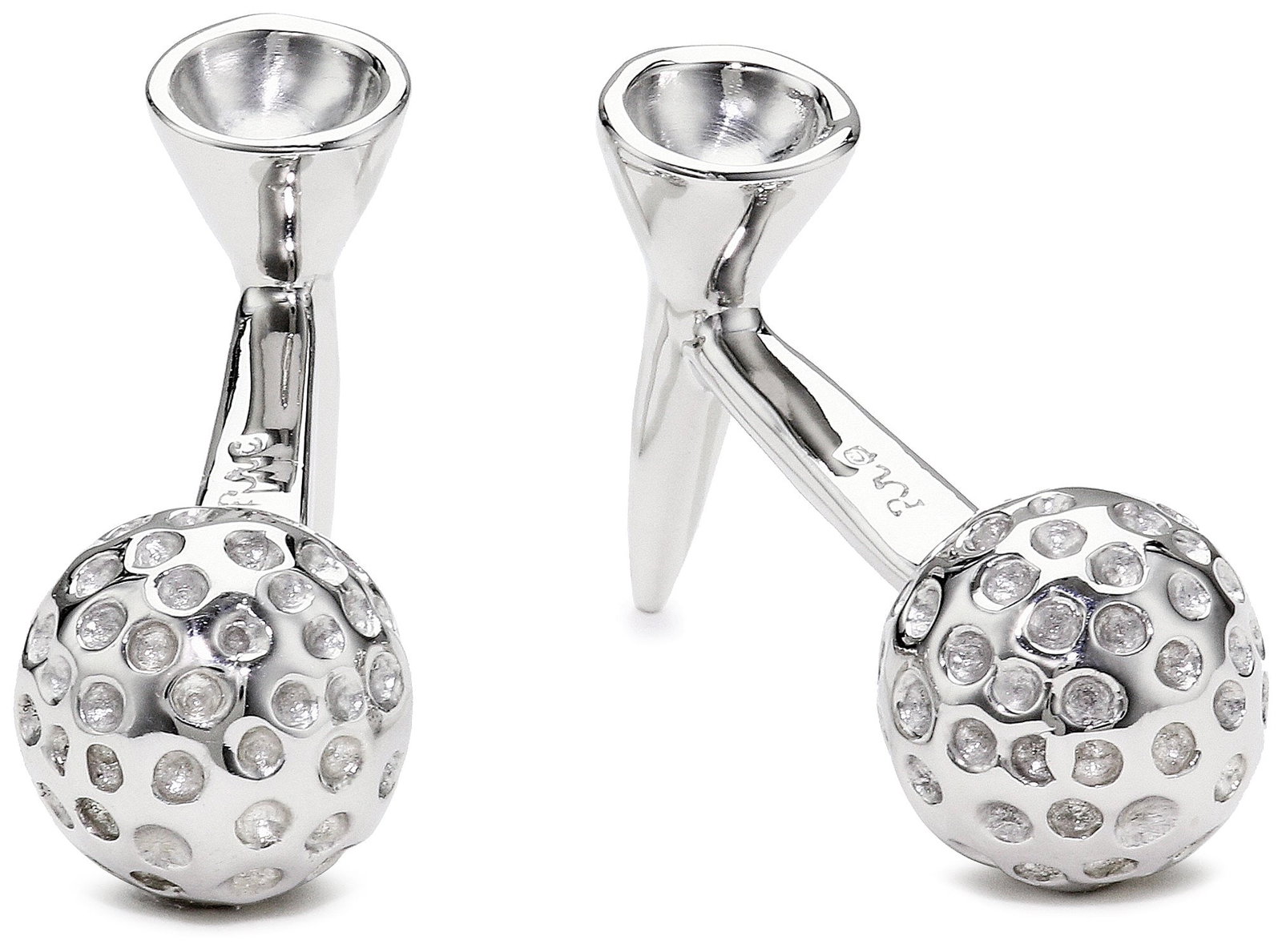 ROTENIER "Novelty" Sterling Silver Golf Ball and Tee Cufflinks: Sterling Silver Golf Ball and Tee Cufflinks For the golf enthusiast Made in United States