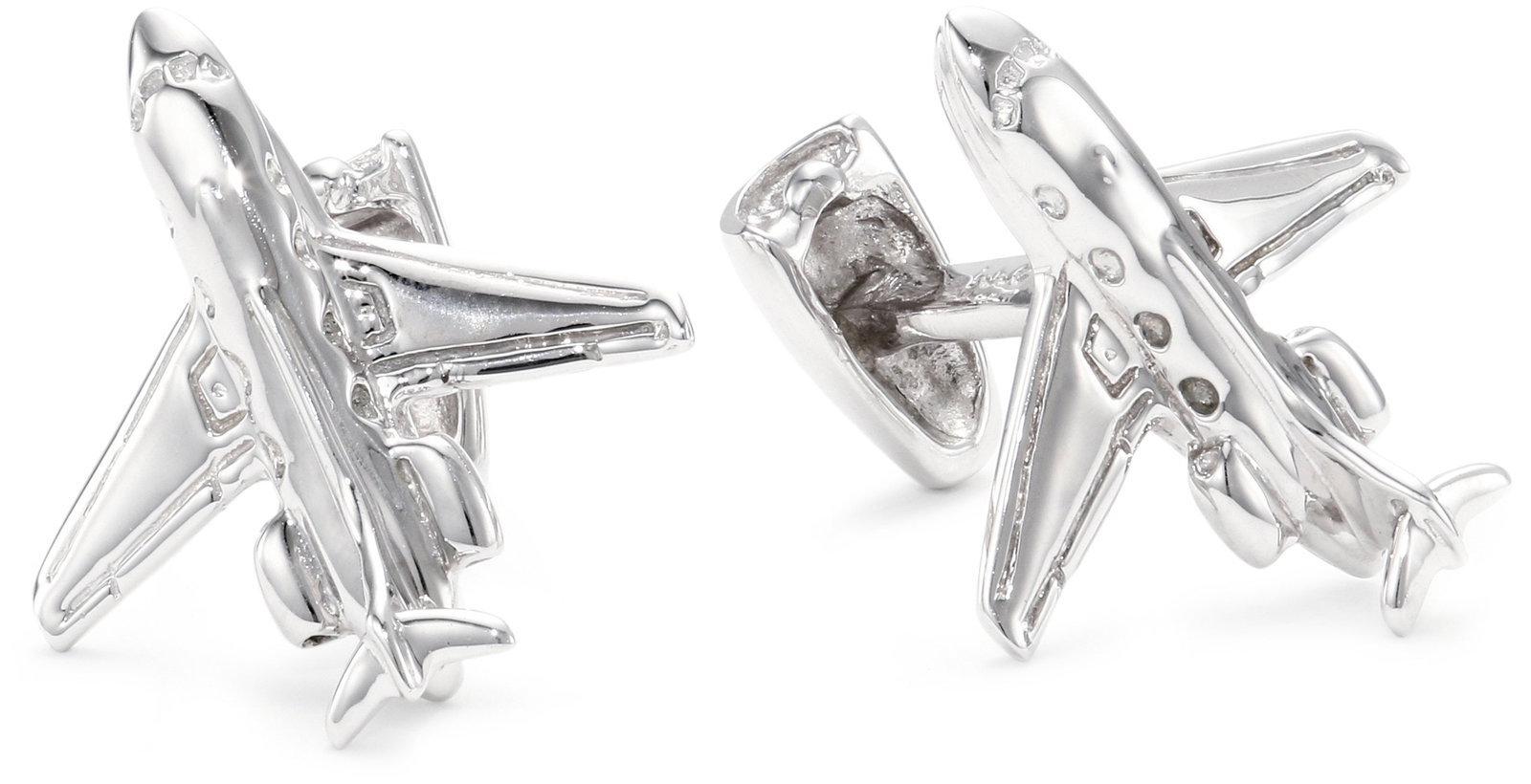 ROTENIER Men's "Novelty" Sterling Silver Private Jet and Engine Cufflinks: Handmade, these ROTENIER Cufflinks celebrate the jet setter's lifestyle and feature a private jet and engine, making them an ideal accessory for the man who appreciates a bit of whimsy in his wardrobe