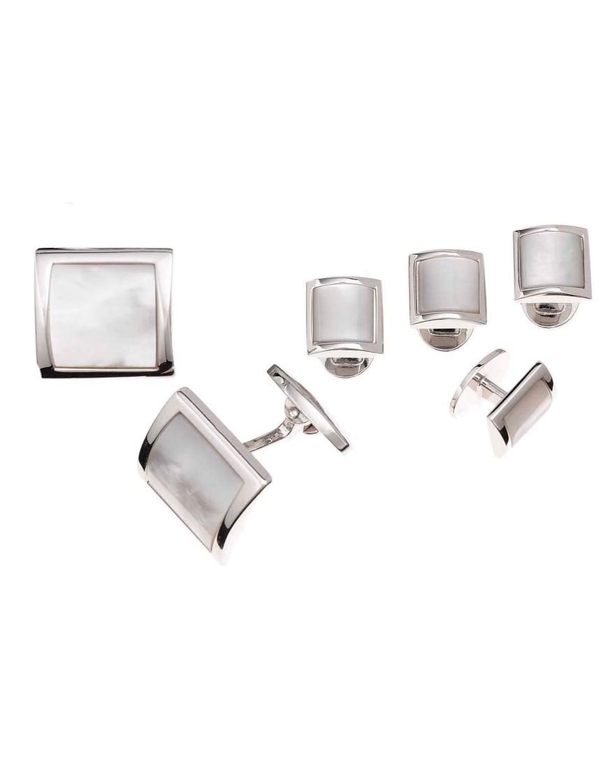 Mother-of-Pearl Cufflinks & Studs Set (1 of 1)