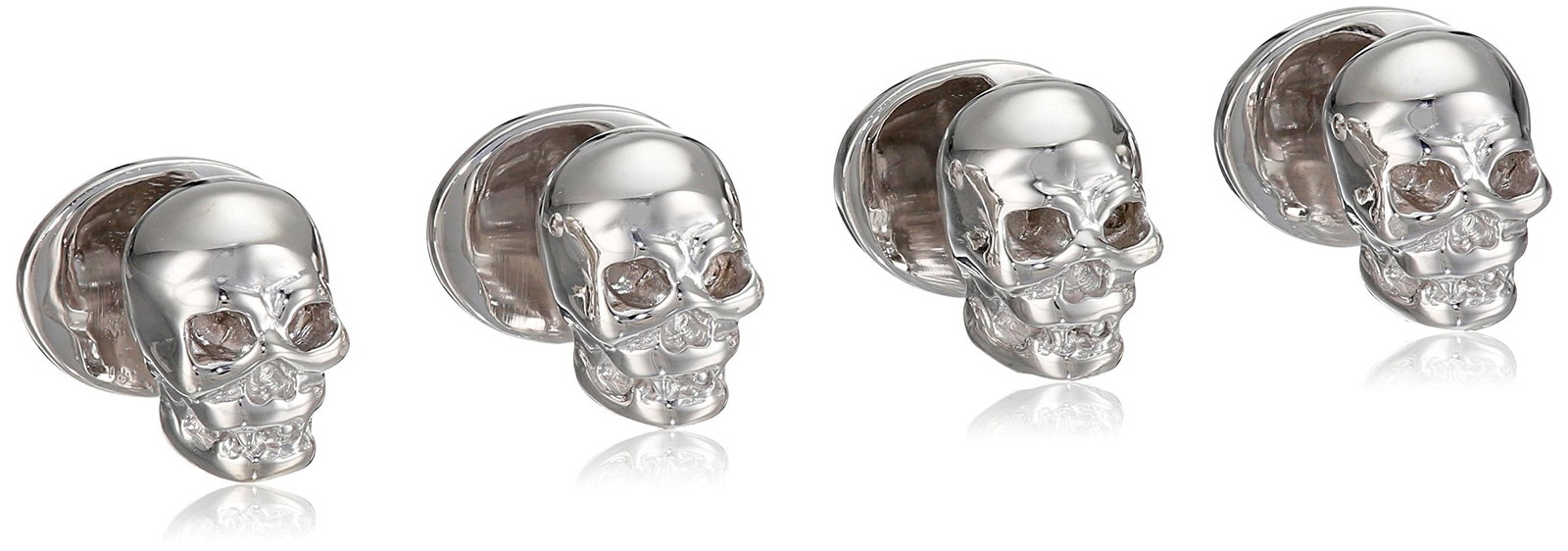 ROTENIER "Novelty" Sterling Silver Skull Studs: Sterling Silver Skull Studs Four shirt studs These skulls mean business Made in United States