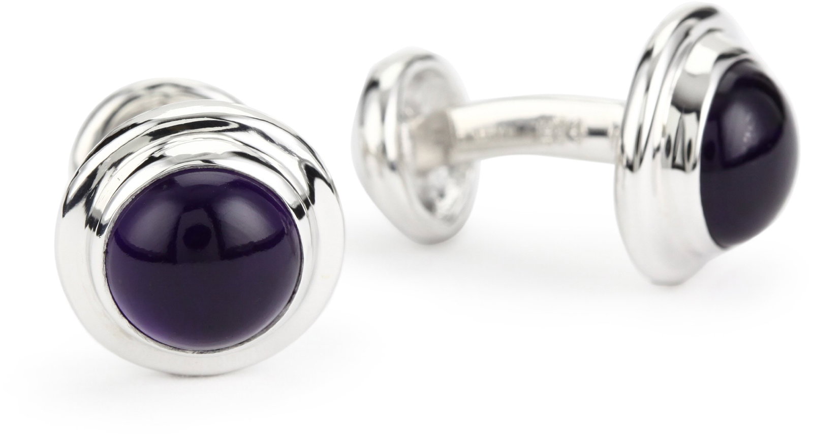 ROTENIER "Classic" Sterling Silver Globe with Amethyst Cufflinks (1 of 2)