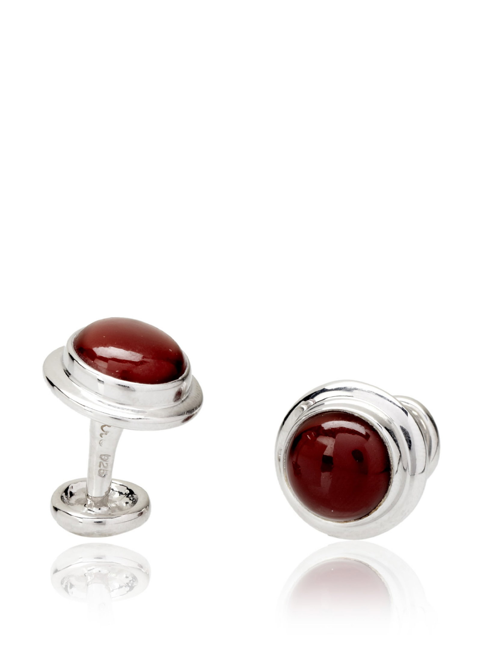 Rotenier Large Carnelian Globe Cufflinks: Rotenier Large Carnelian Globe Cufflinks