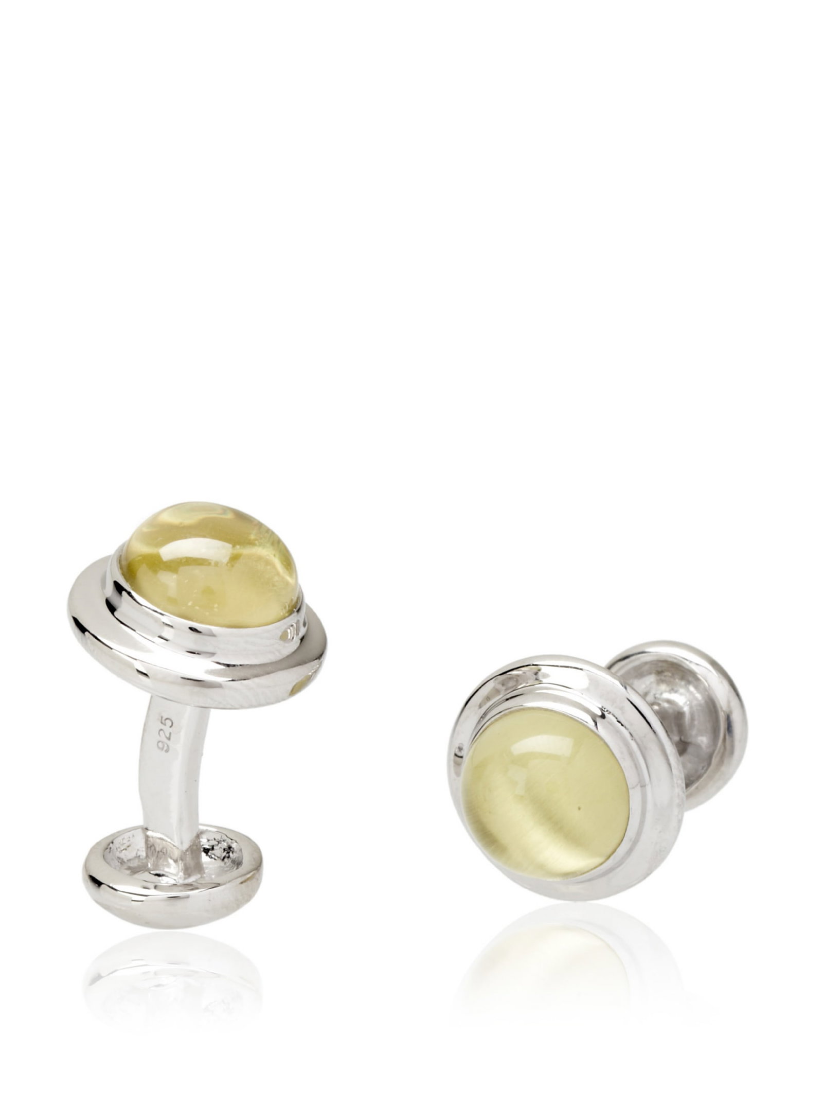 Rotenier Lemon Quartz Globe Cufflinks (1 of 1)