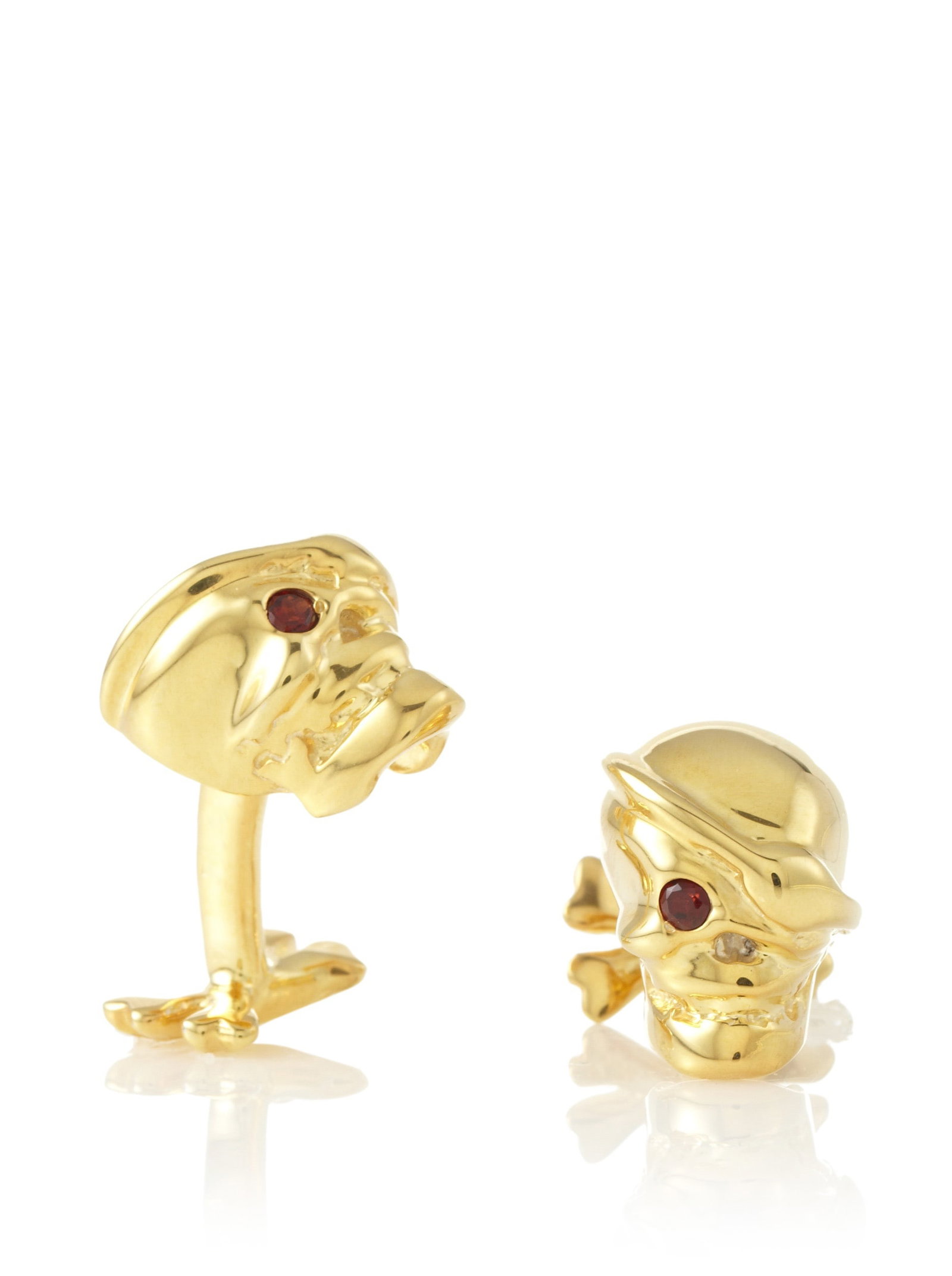 Robin Rotenier Garnet Pirate Skull and Crossbones Cufflinks: Robin Rotenier Garnet Pirate Skull and Crossbones Cufflinks