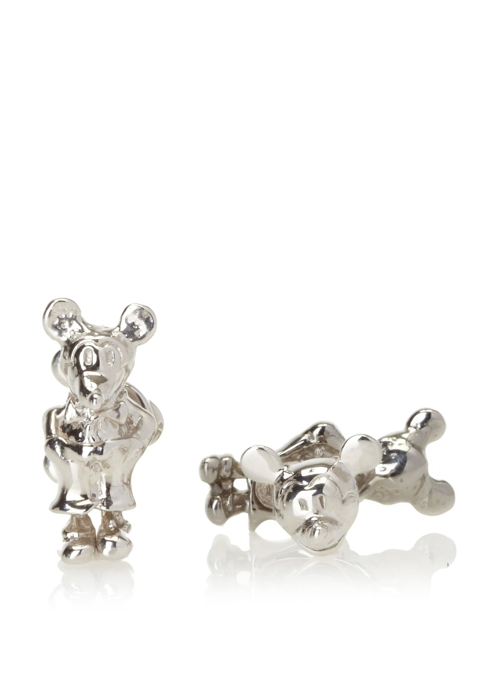 Rotenier Sterling Silver Early Mickey Cufflinks , Silver: Rotenier Sterling Silver Early Mickey Cufflinks , Silver