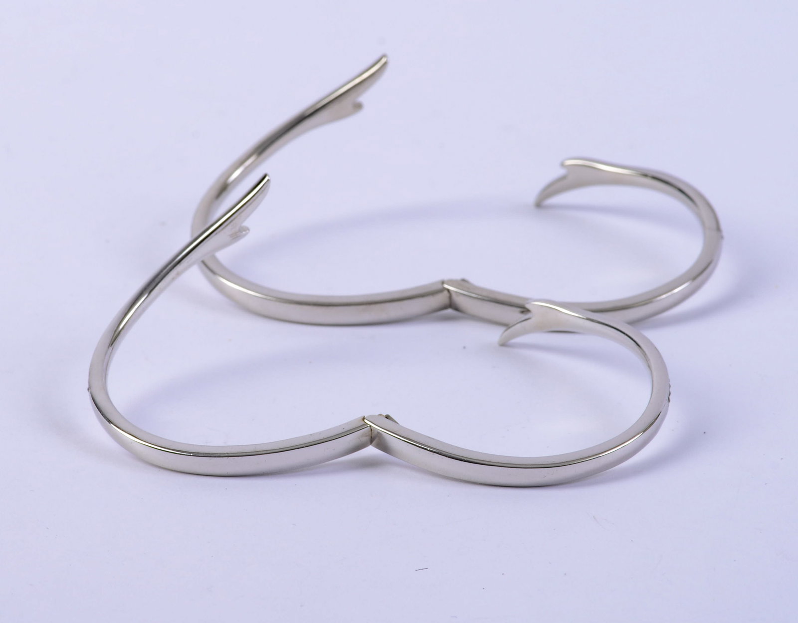 Two Jan Leslie Sterling Hinged Bracelets with Rhinestones. - 2