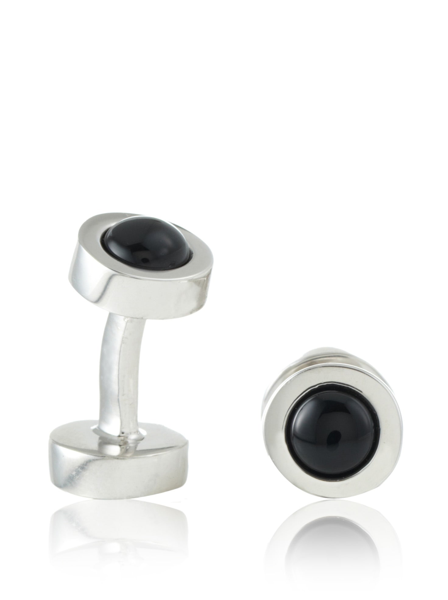Robin Rotenier Garnet and Black Onyx Porthole Cufflinks (1 of 2)