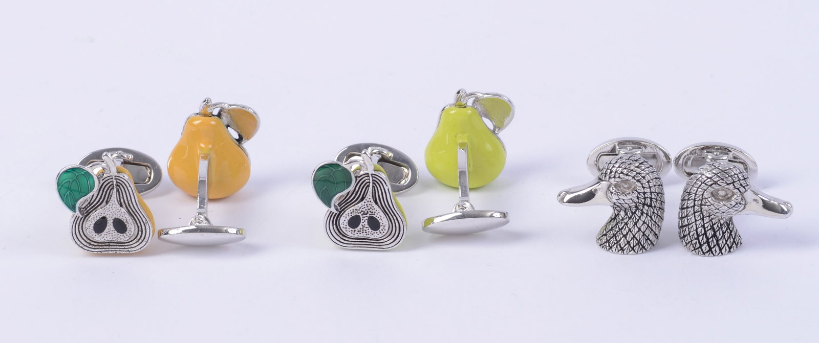 Three Pairs Jan Leslie Sterling Cufflinks. (1 of 2)