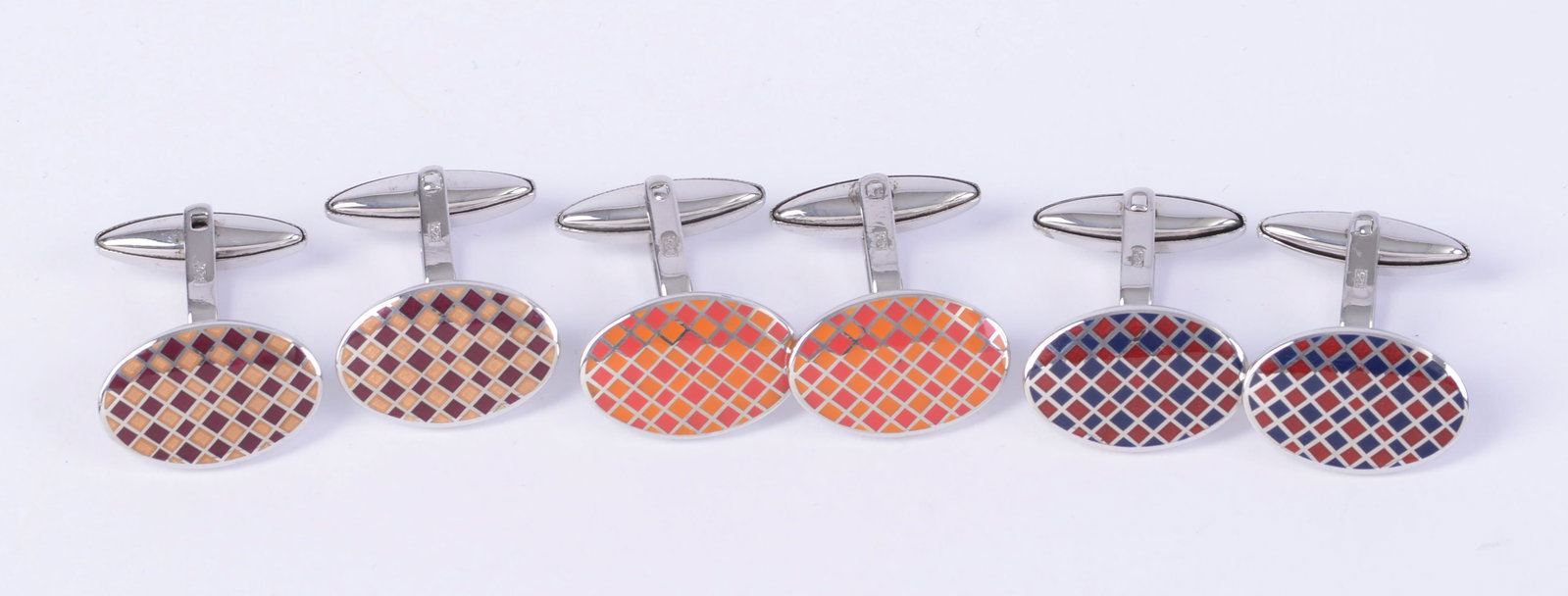 Three Pairs Jan Leslie Sterling Cufflinks. (1 of 3)