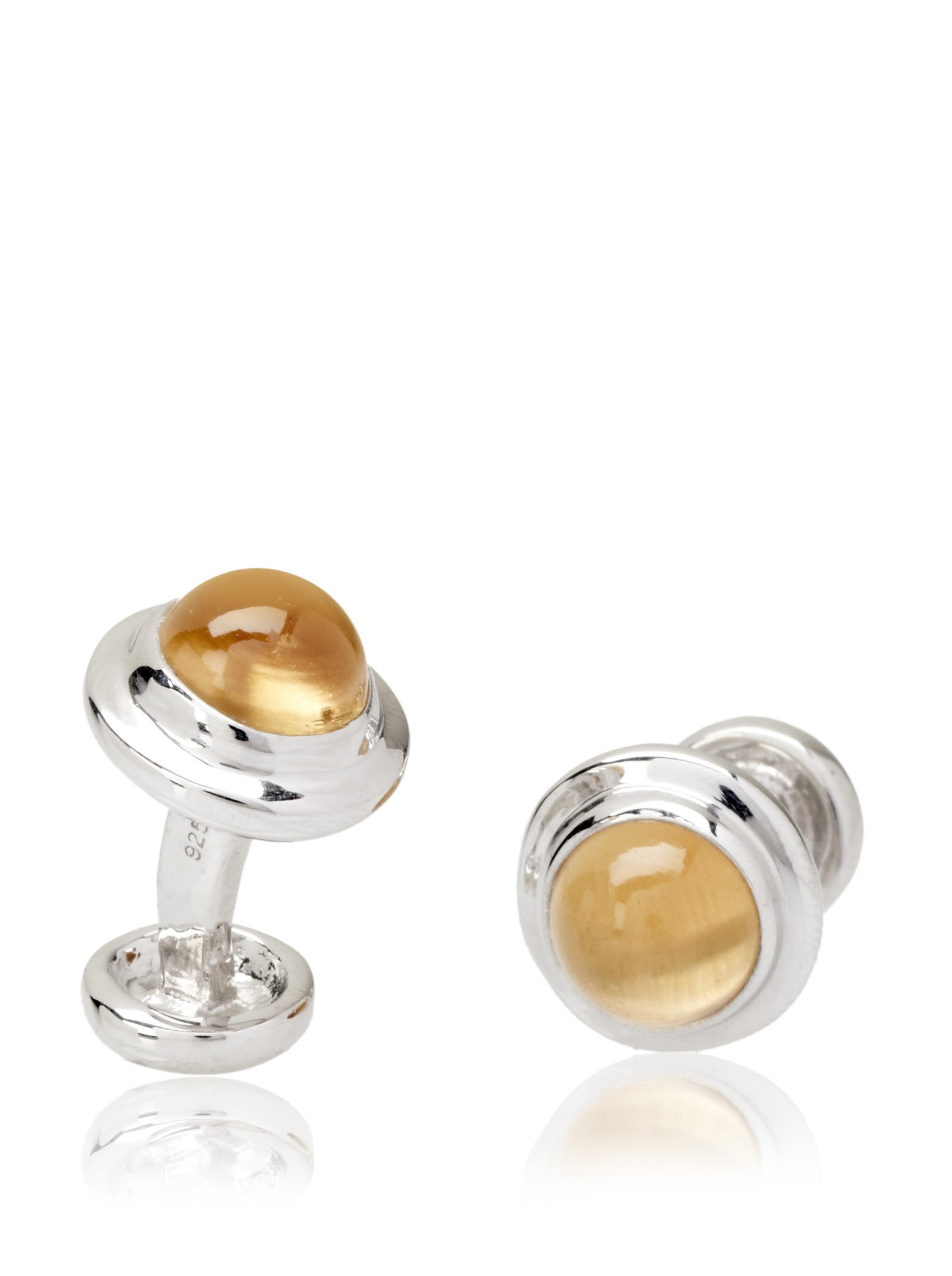 Rotenier Citrine Globe Cufflinks: Rotenier Citrine Globe Cufflinks