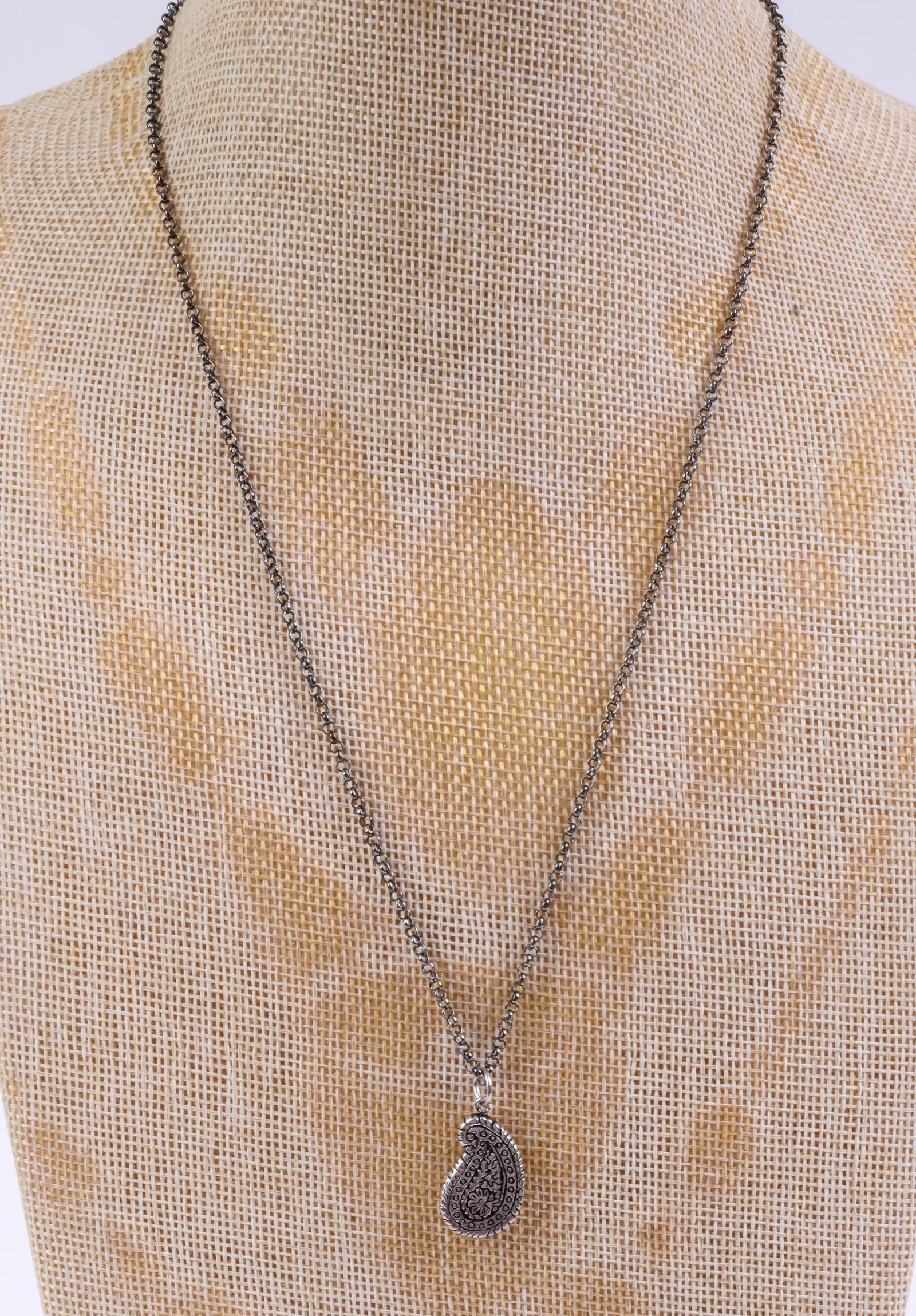 Rotenier Paisley Sterling Silver Necklace.: Length of necklace 22 inches.