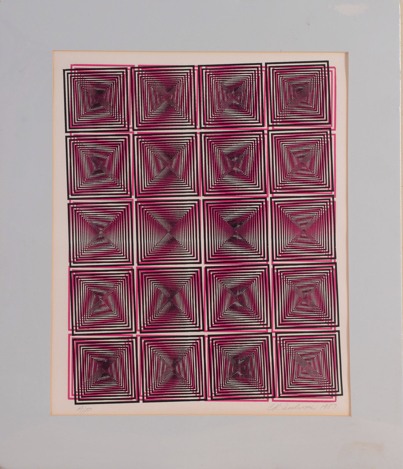 OP ART LITHOGRAPH. (1 of 2)