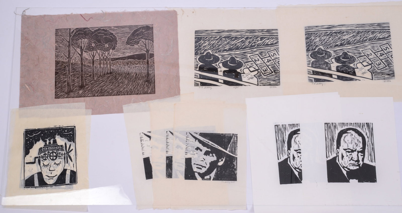 THOMAS C. LIBBEY (1946-2025). THIRTEEN WOODBLOCK PRINTS. (1 of 5)