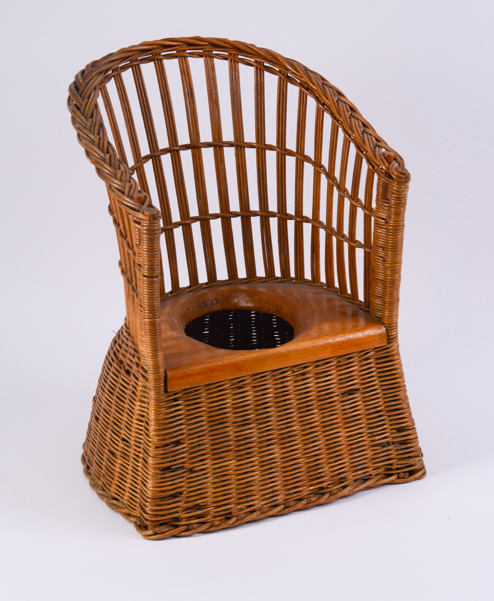 Wicker Potty Chair: Height 20 inches.