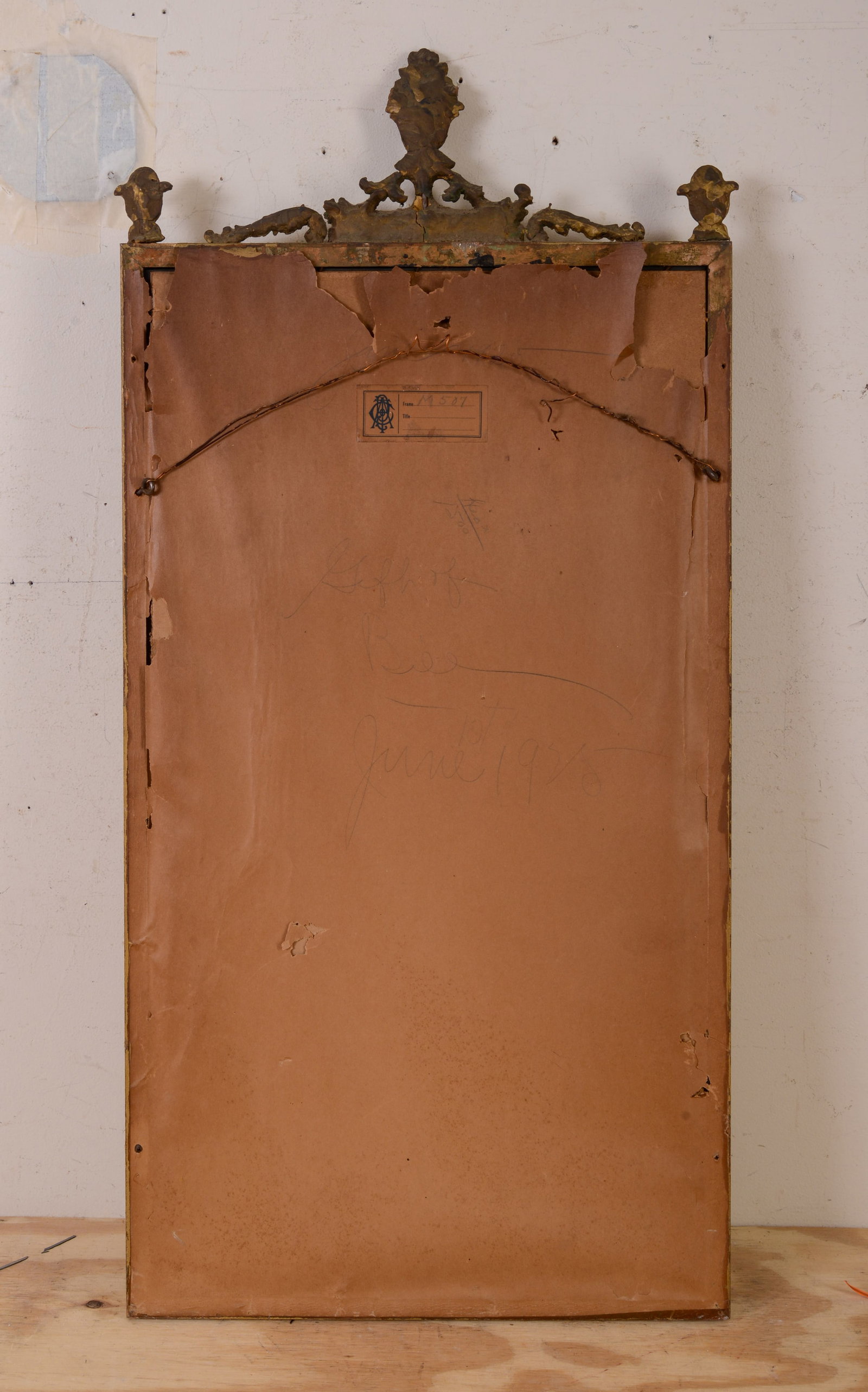 Mirror With Shaped Crest. - 3